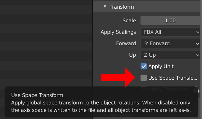 Use Space Transform FBX export option in Blender.